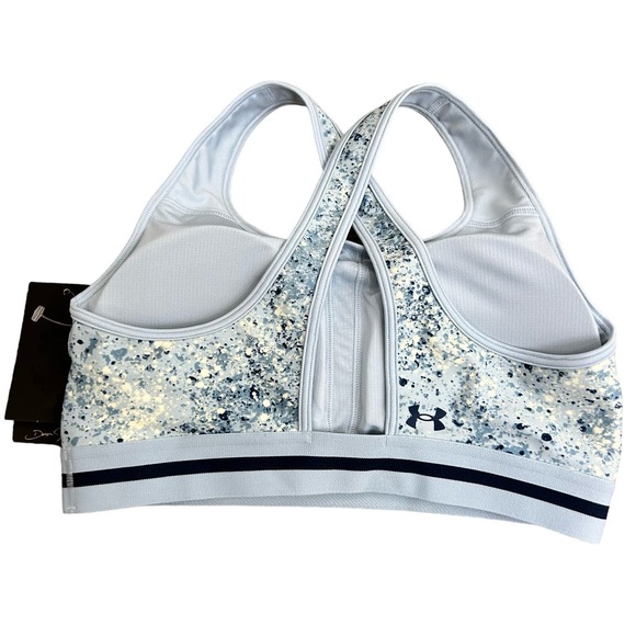 NWT Under Armour x Project Rock Womens Blue Spotted Crossback Sports Bra 1371365 - Picture 4 of 11